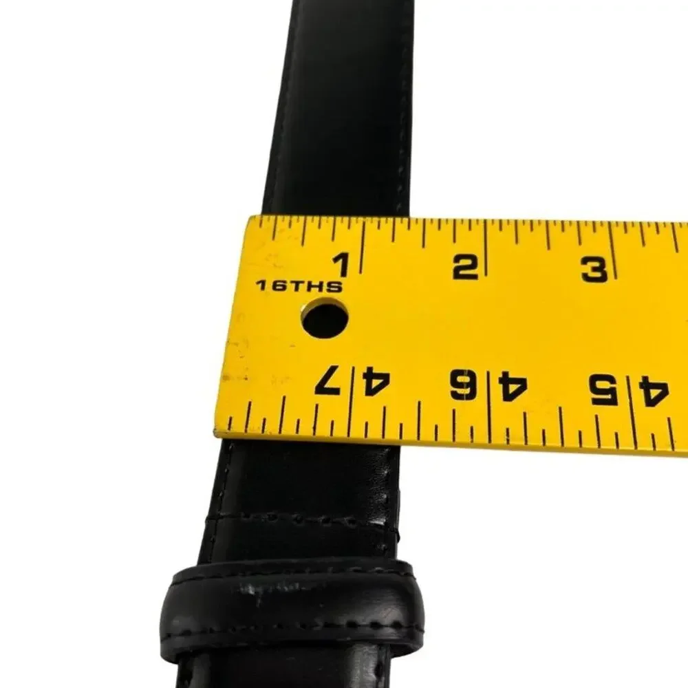 Belt Men's 34 Black Genuine Leather With Inside Zipper Pocket Unbranded
